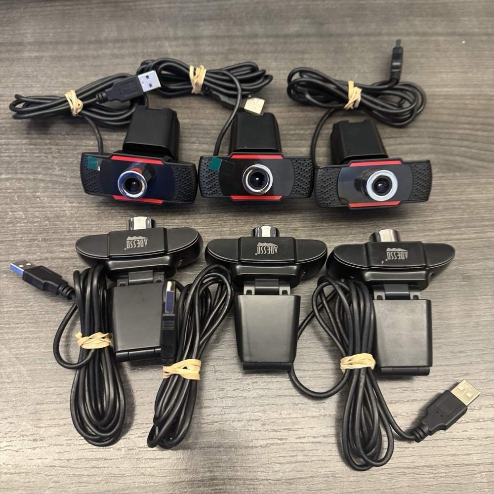 Lot of 6 Adesso CyberTrack H3 720p HD USB Webcam with Built-In Microphone